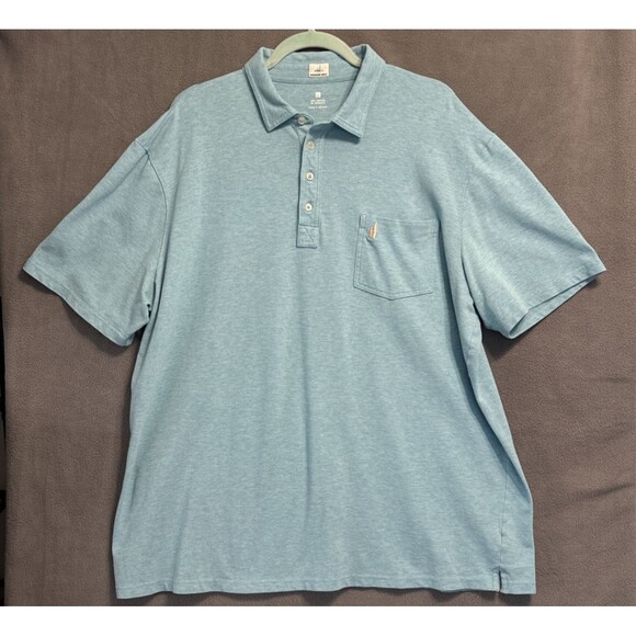 Johnnie-O Hangin Out Polo Shirt Pocket Mens XXL Blue Golf Stretch Performance - Picture 1 of 9